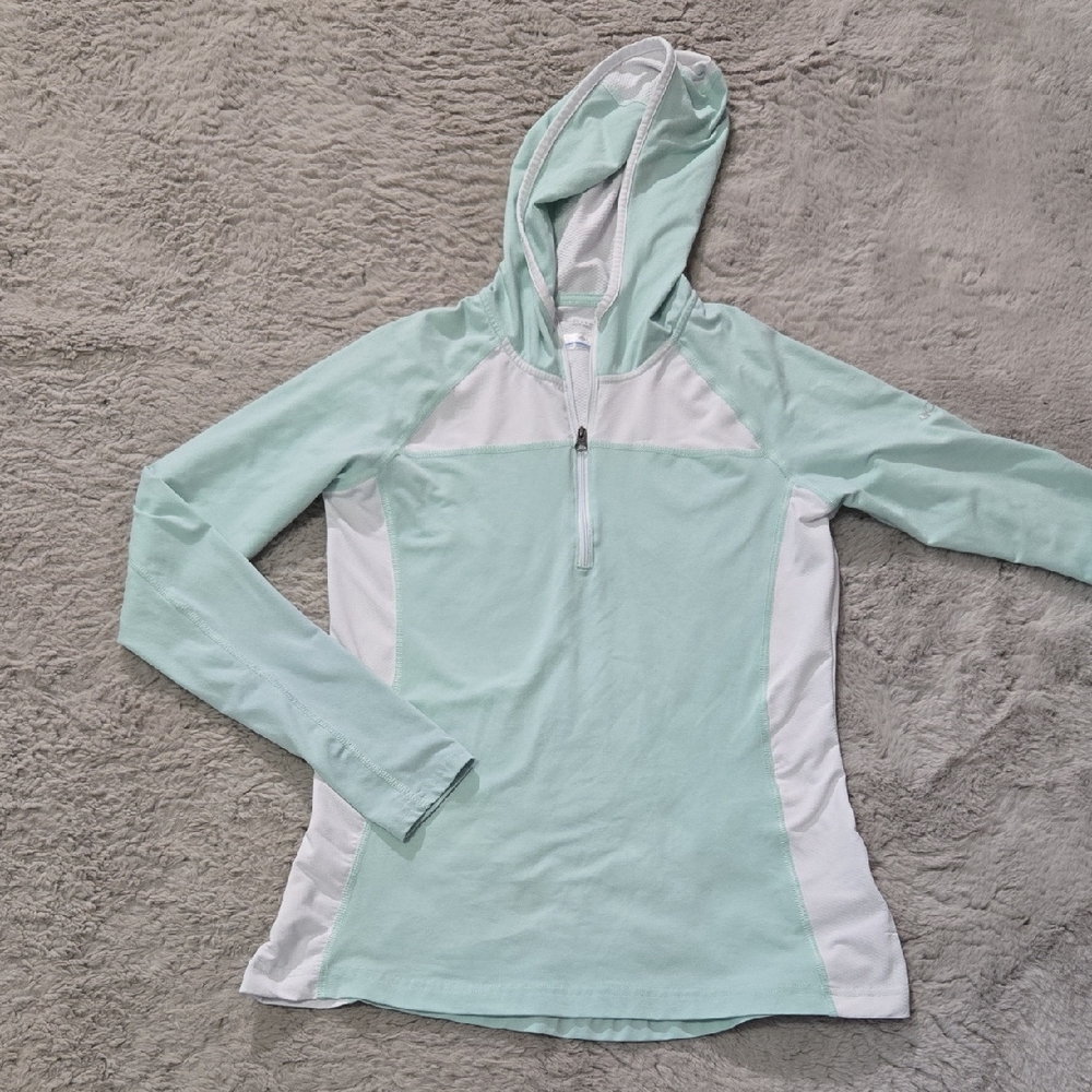 Columbia women's Mint Green and White Hooded Pullover size M